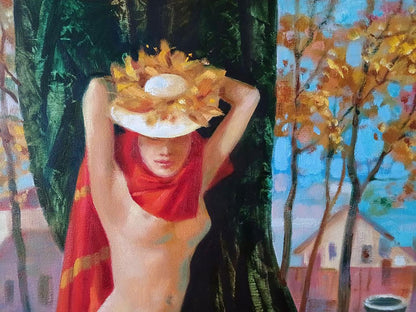 Abstract oil painting Golden autumn Anatoly Tarabanov