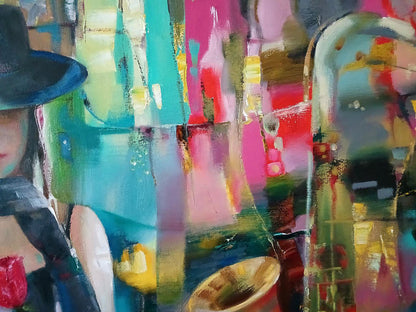 Abstract oil painting Evening Blues Anatoly Tarabanov