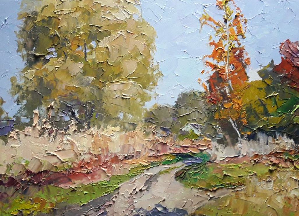 Oil painting The road to the village Serdyuk Boris Petrovich