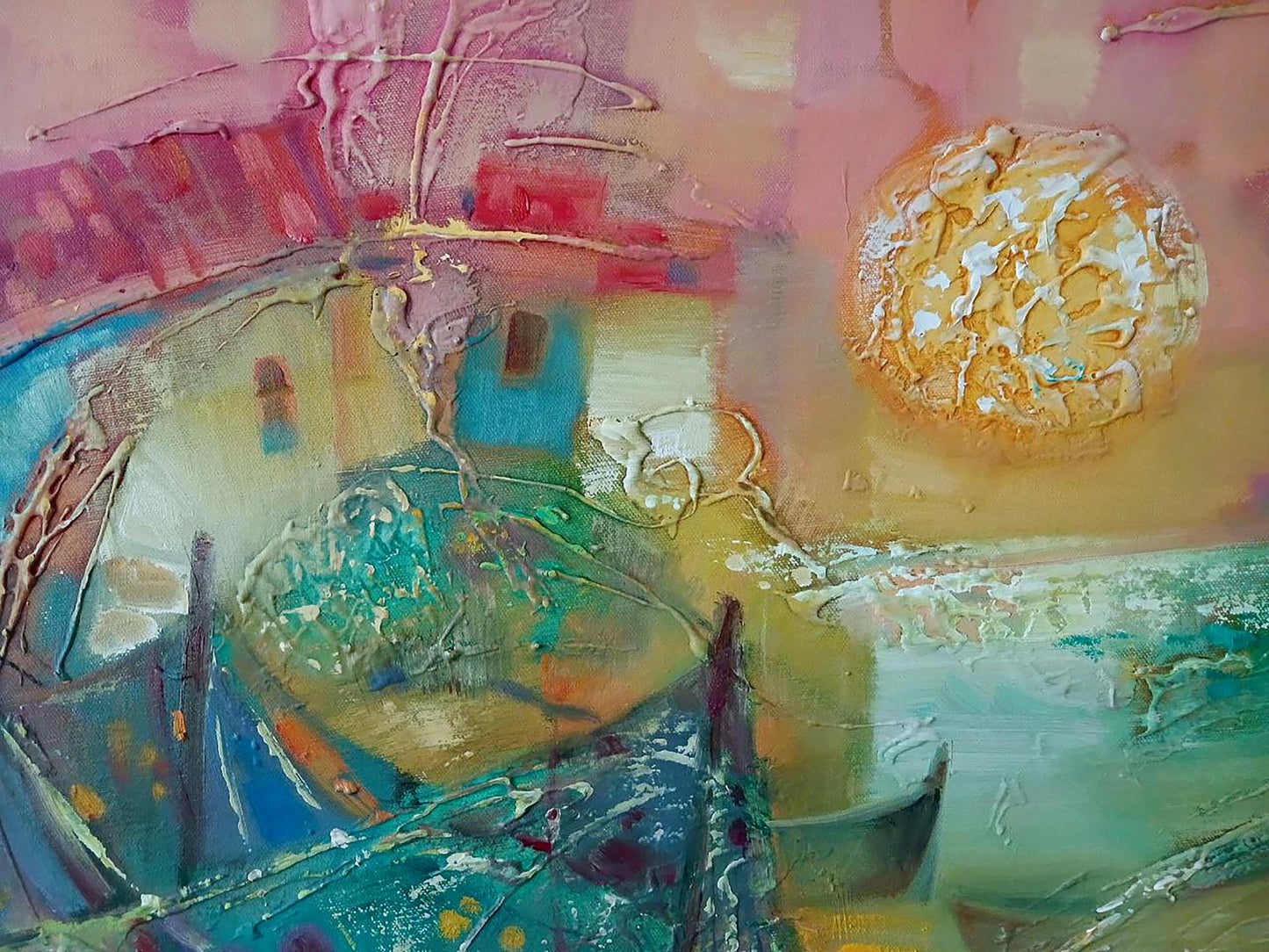 Abstract oil painting Seashore Anatoly Tarabanov