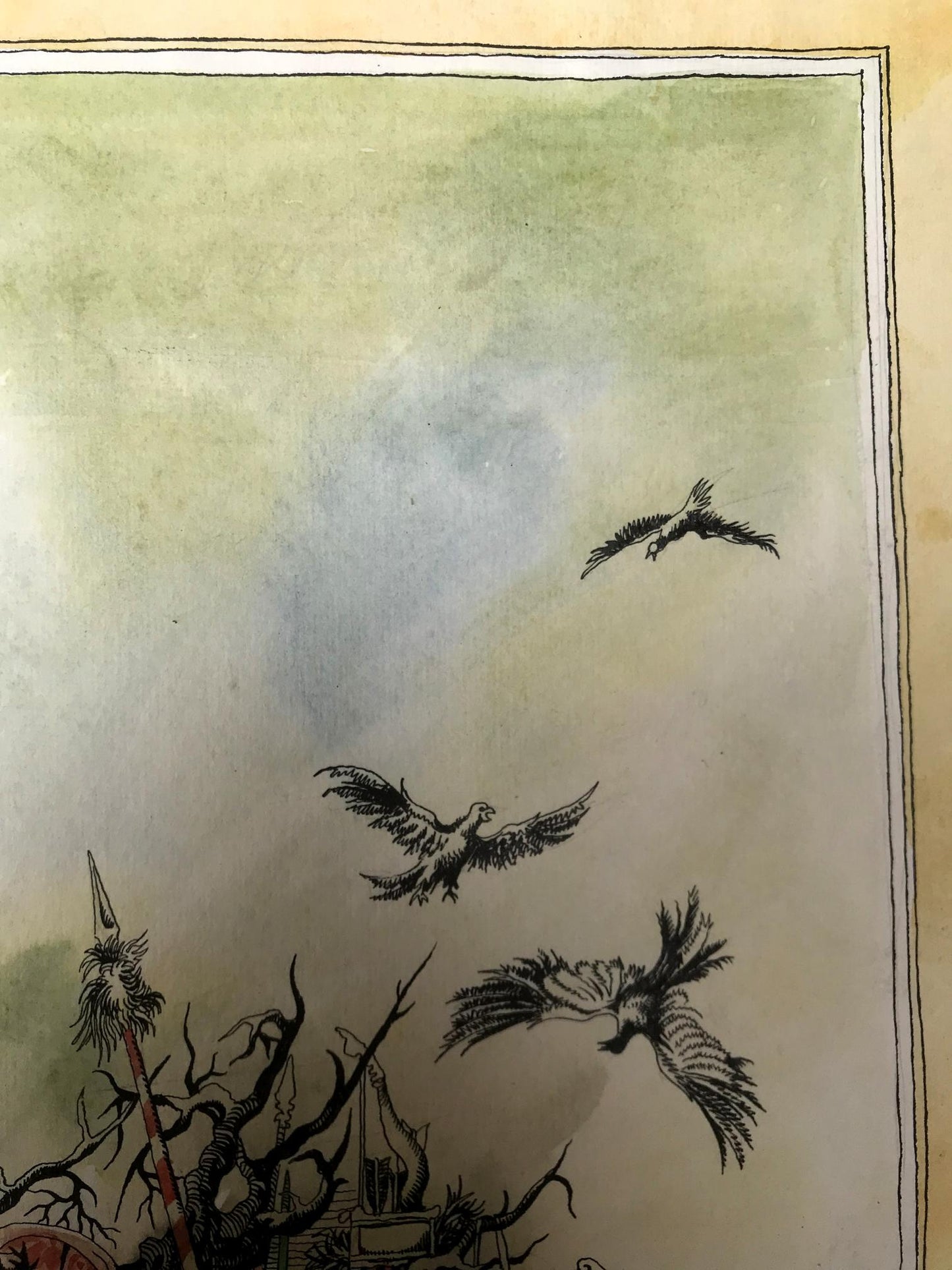 Watercolor painting On the battlefield Alexander Arkadievich Litvinov