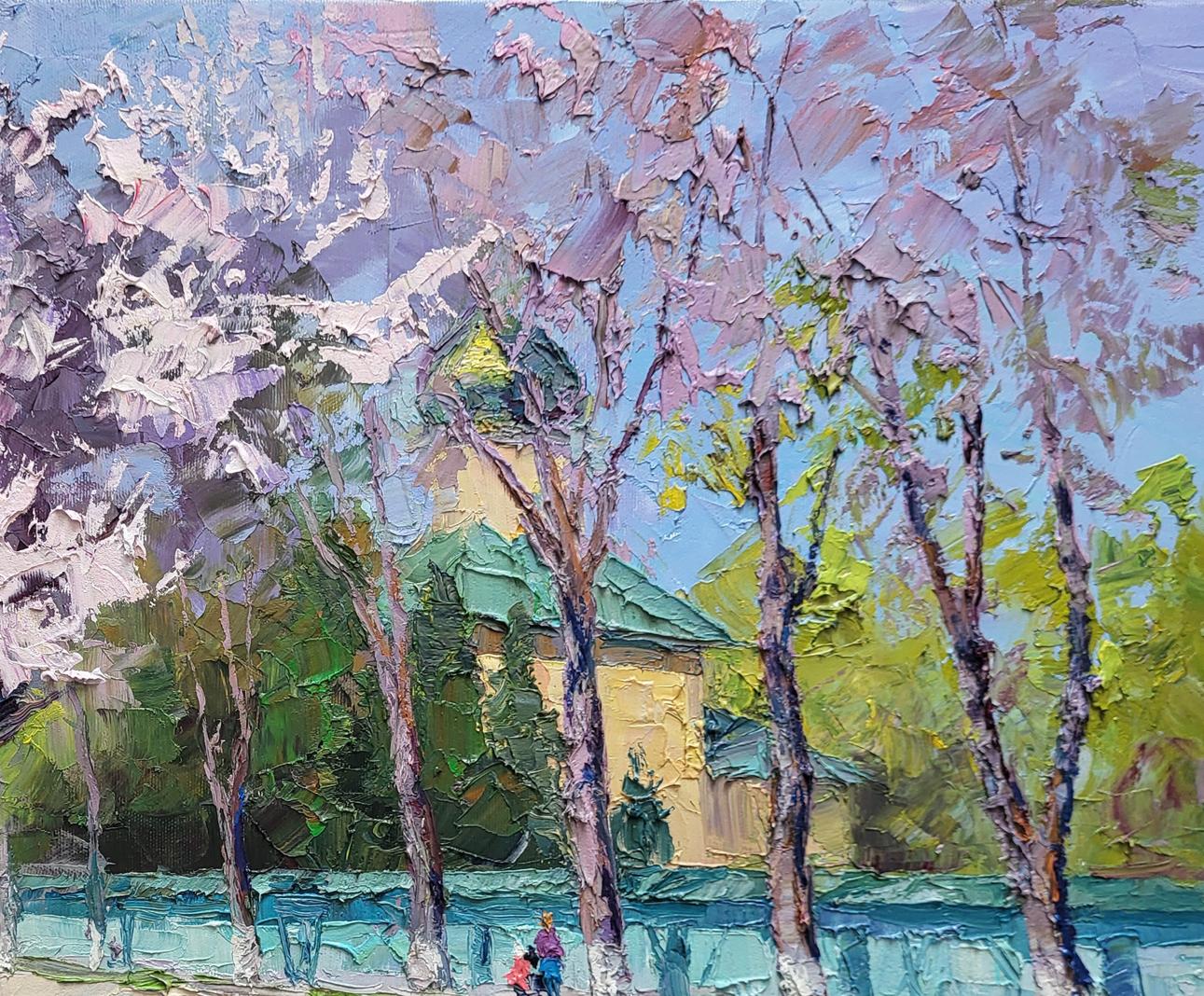 Oil painting Apricot blossom Boris Serdyuk