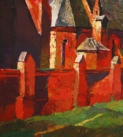 Oil painting Old misto. Storm Egor Shvachunov