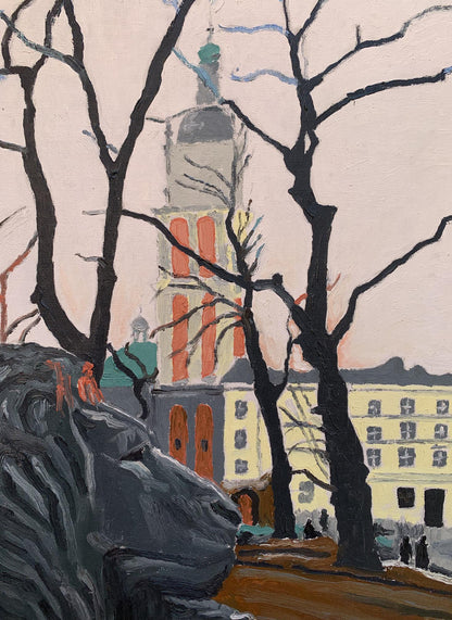 Oil painting Town Square Oleksandr Gukalov