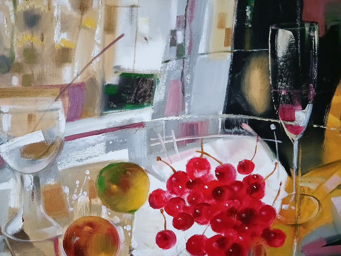 Abstract oil painting Cherries Anatoly Tarabanov