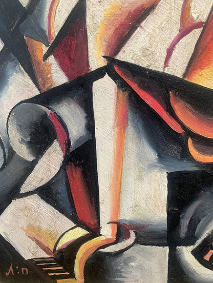 Abstract oil painting A look into the future V. Konotopsky