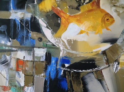 Abstract oil painting Goldfish Anatoly Tarabanov