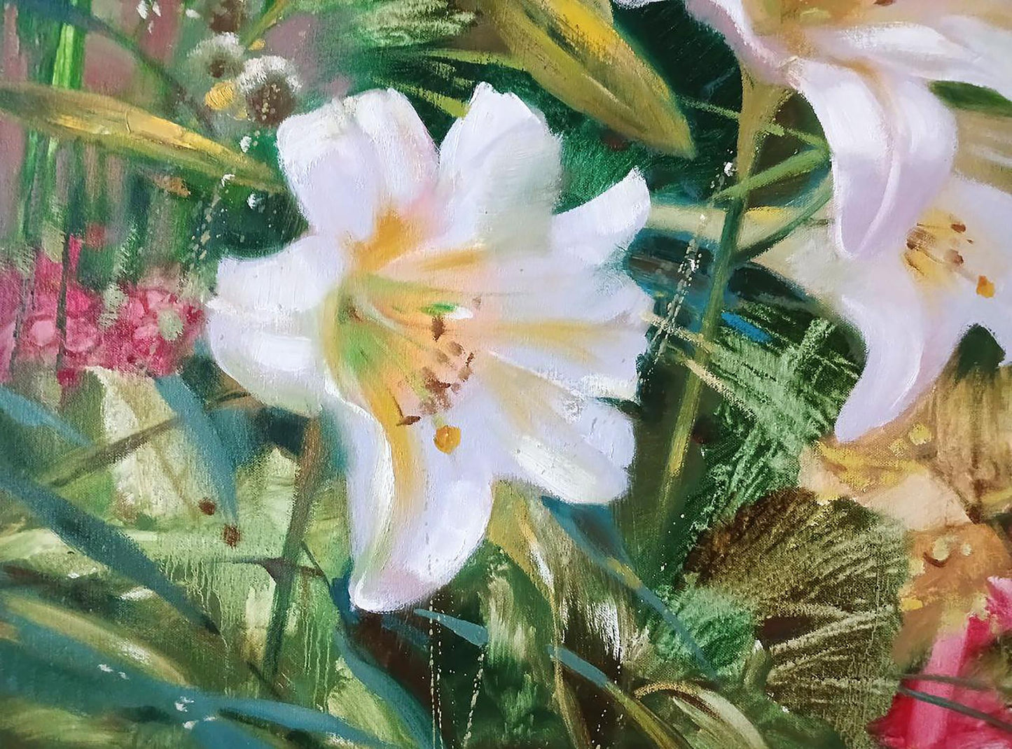 Abstract oil painting Summer flowers Anatoly Tarabanov