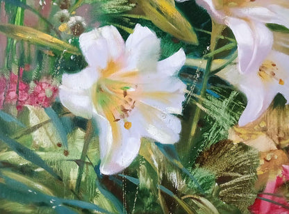 Abstract oil painting Summer flowers Anatoly Tarabanov