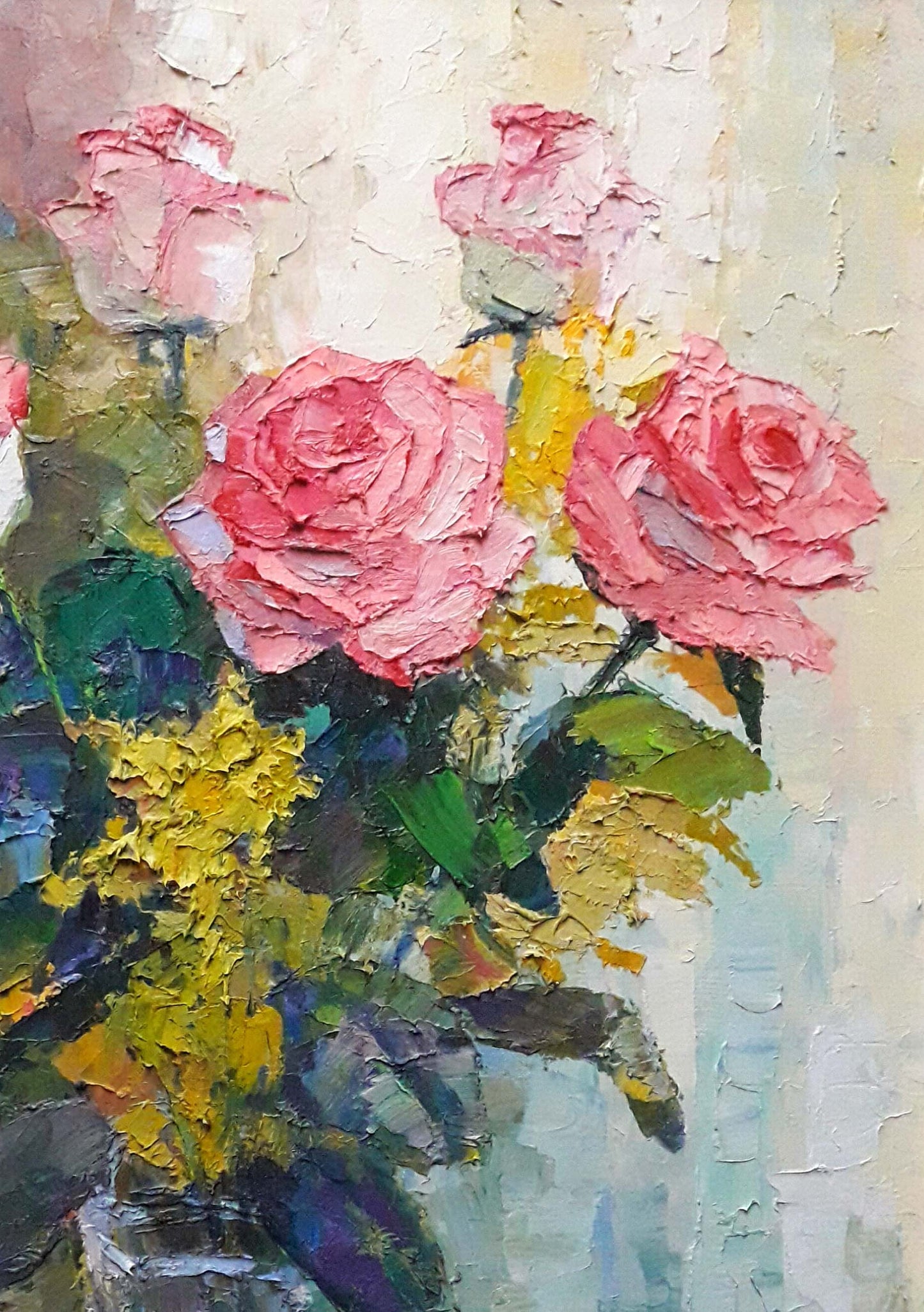 Oil painting Pink roses Serdyuk Boris Petrovich