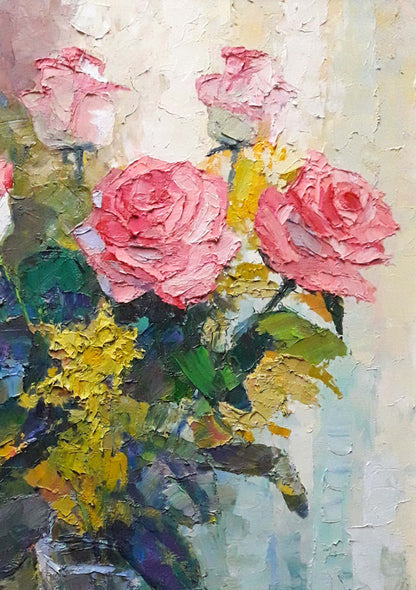 Oil painting Pink roses Serdyuk Boris Petrovich