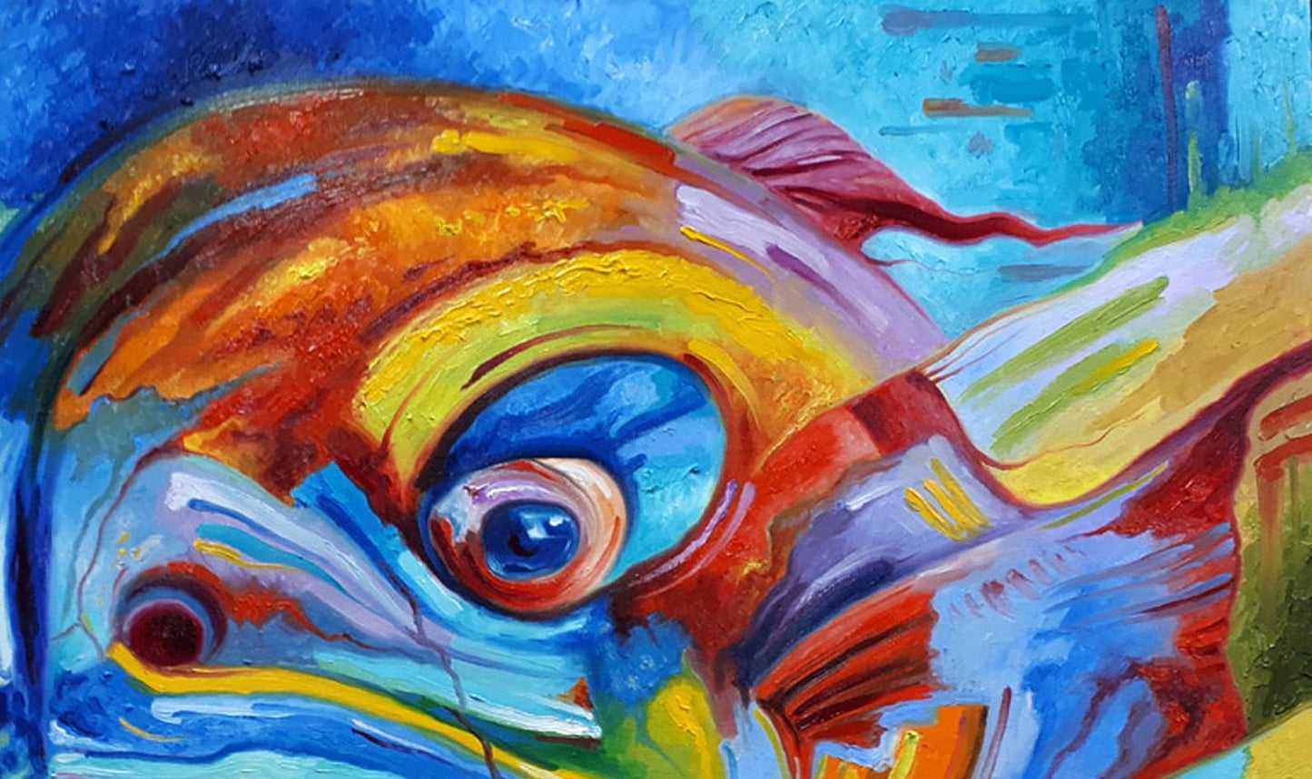 Rainbow portrayed in an oil painting by Sergey Voichenko