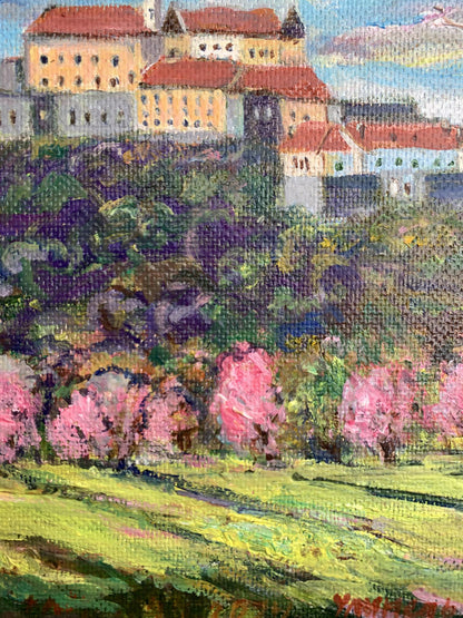 Oil painting Castle in the mountains Yu. Ulinets