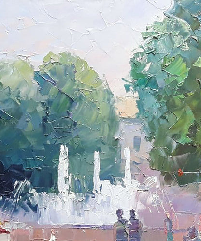 Oil painting City square Boris Serdyuk