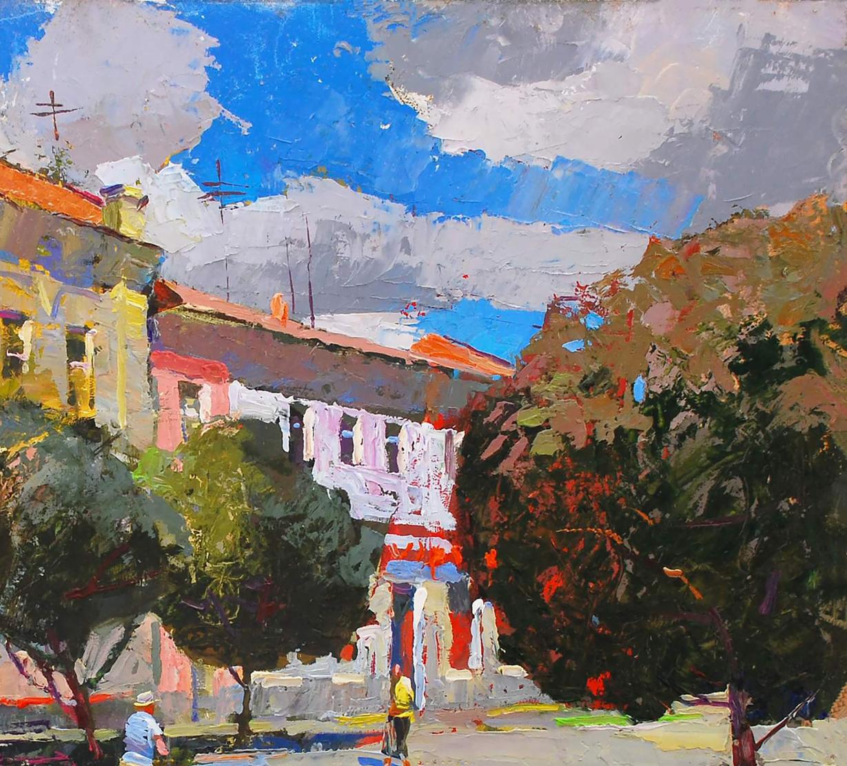 Oil painting Summer in the city Egor Shvachunov