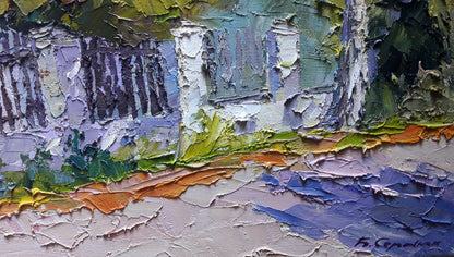 Oil artwork featuring a "Sunny Day" by Boris Petrovich Serdyuk