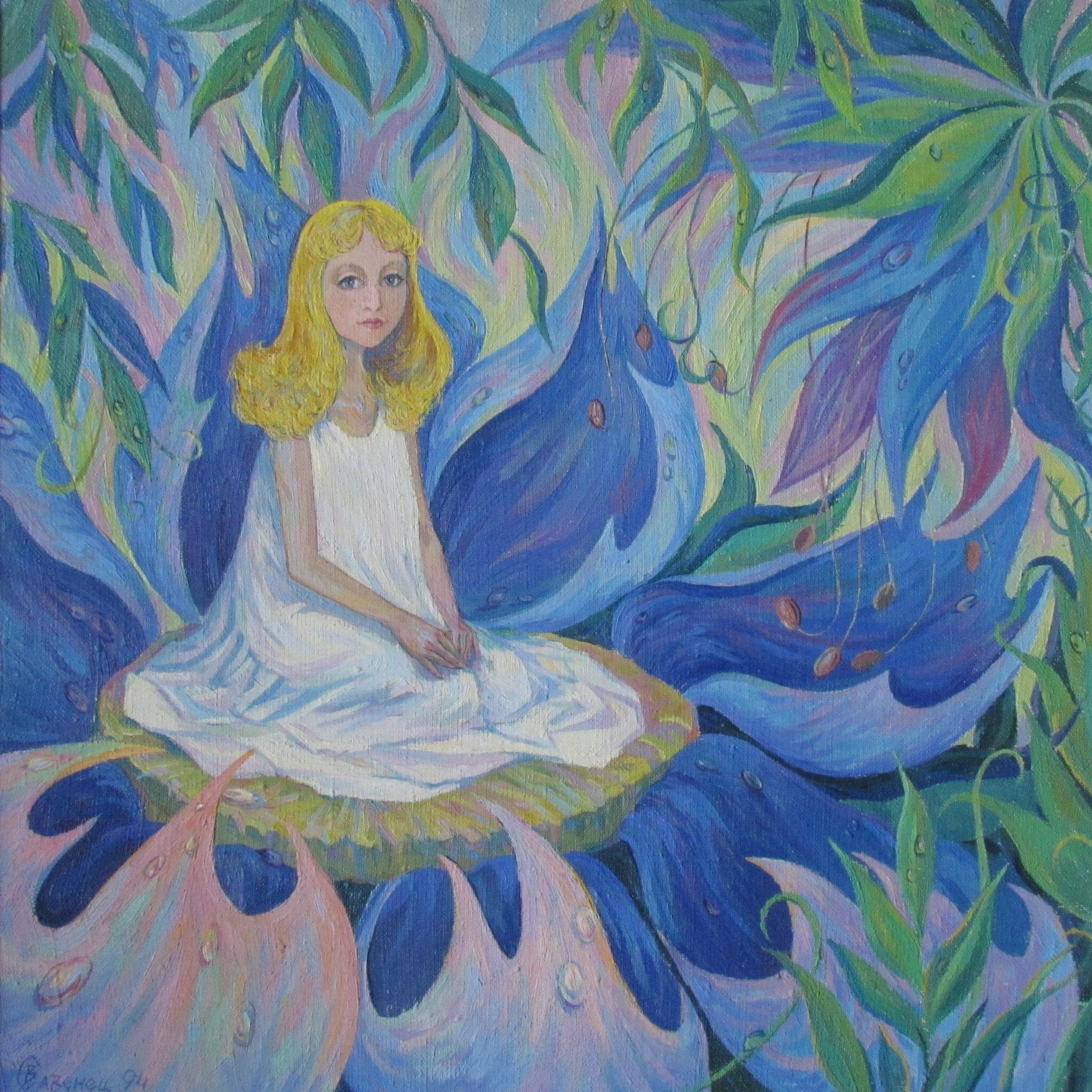 Acrylic painting Thumbelina Savenets Valery