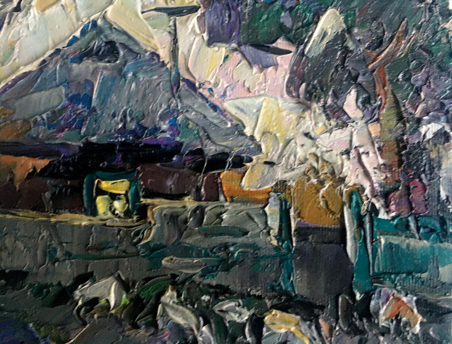 Oil Painting Nature Landscape Village landscape Art 