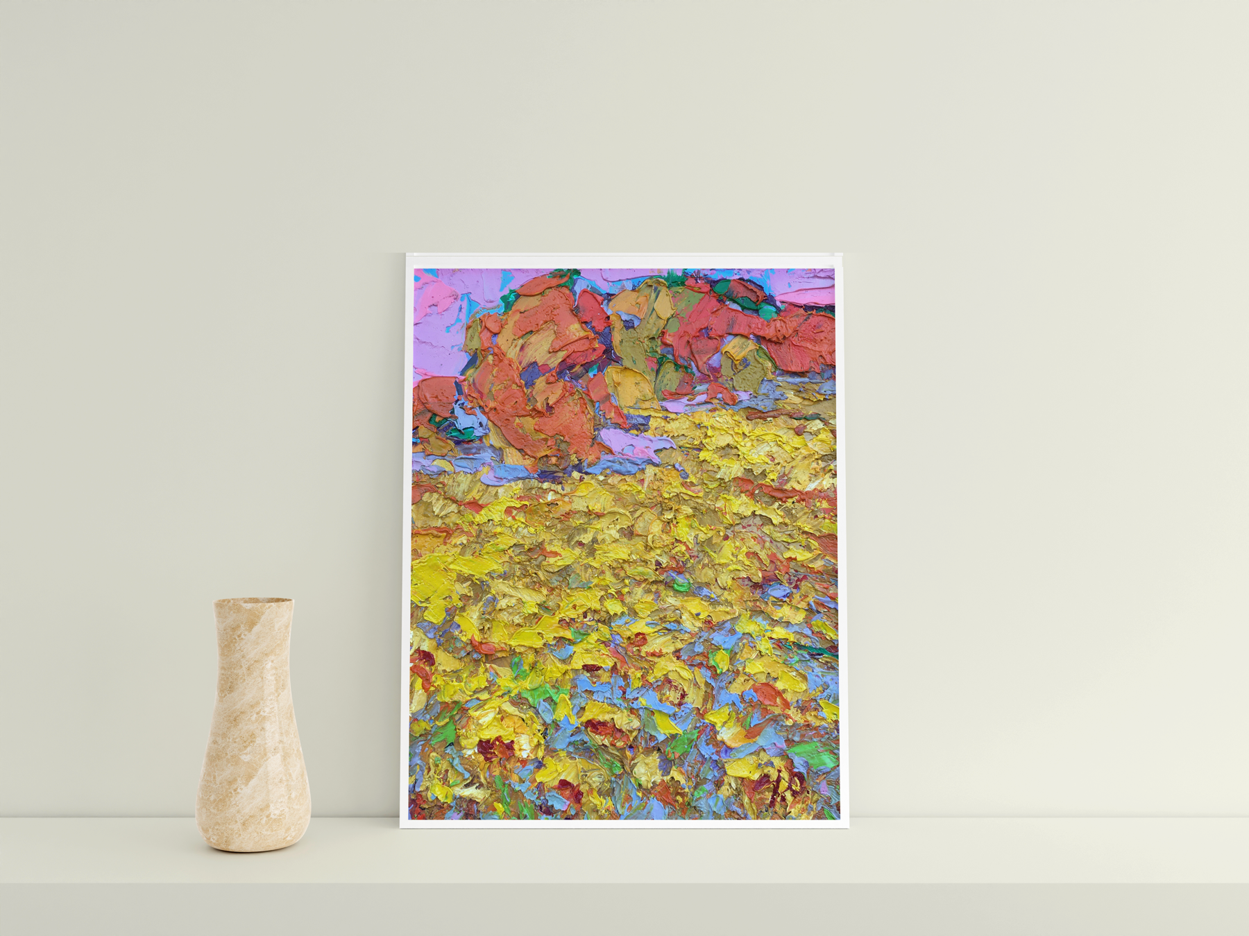 Oil painting Bathed in sun