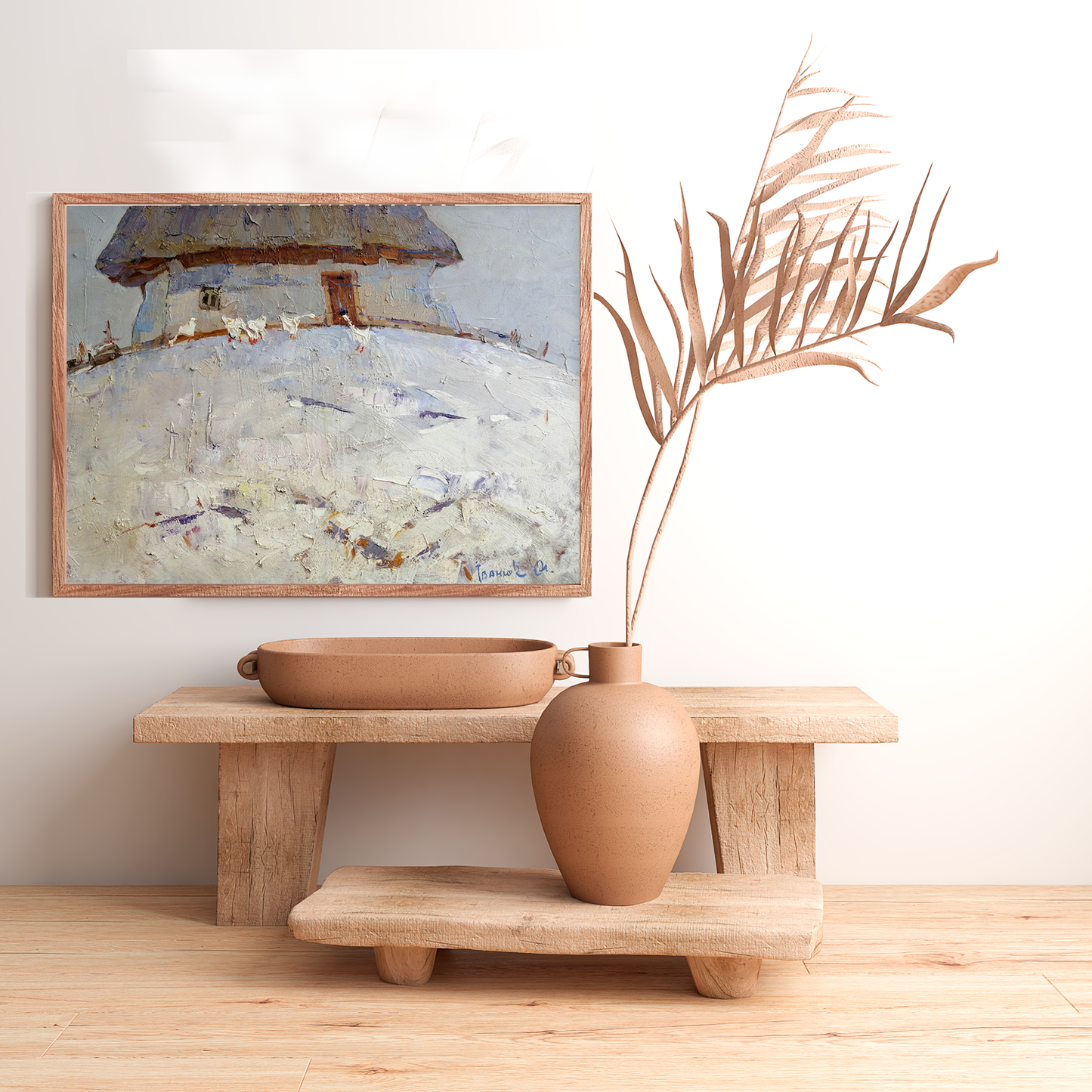 Oil painting In the courtyard