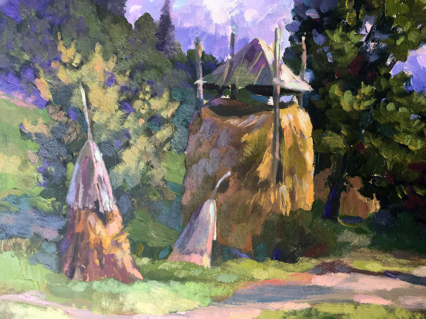 Oil painting On the outskirts Batrakov Vladimir Grigorievich