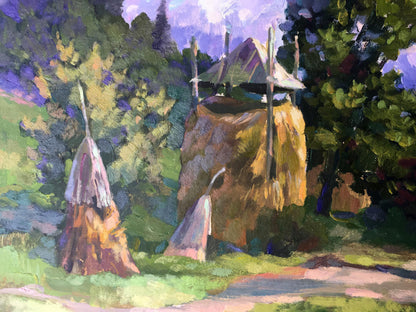 Oil painting On the outskirts Batrakov Vladimir Grigorievich