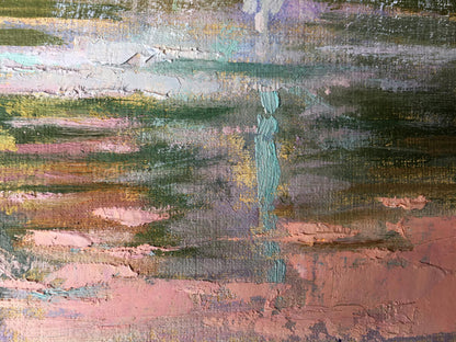 Oil painting City fountain Batrakov Vladimir Grigorievich