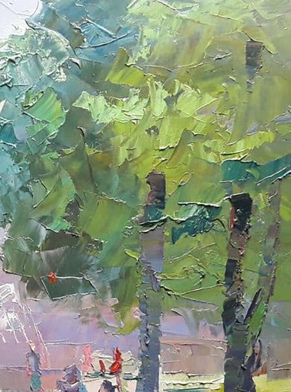 Oil painting City square Boris Serdyuk