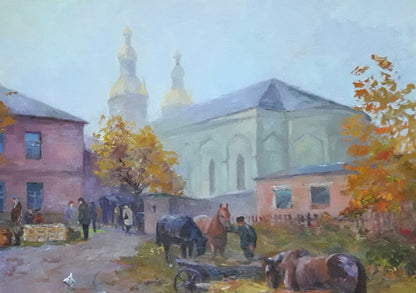 Oil painting Street of Old Kremenchug Serdyuk Boris Petrovich