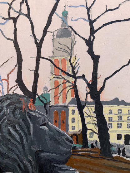 Oil painting Town Square Oleksandr Gukalov