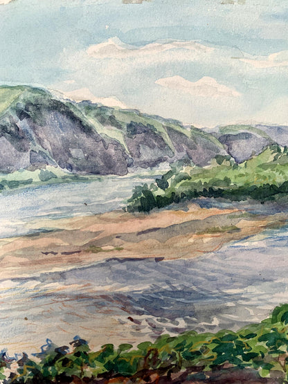 Watercolor painting Mountain stream O. Umansky