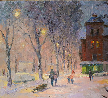 Oil painting On the eve of the New Year holidays Serdyuk Boris Petrovich