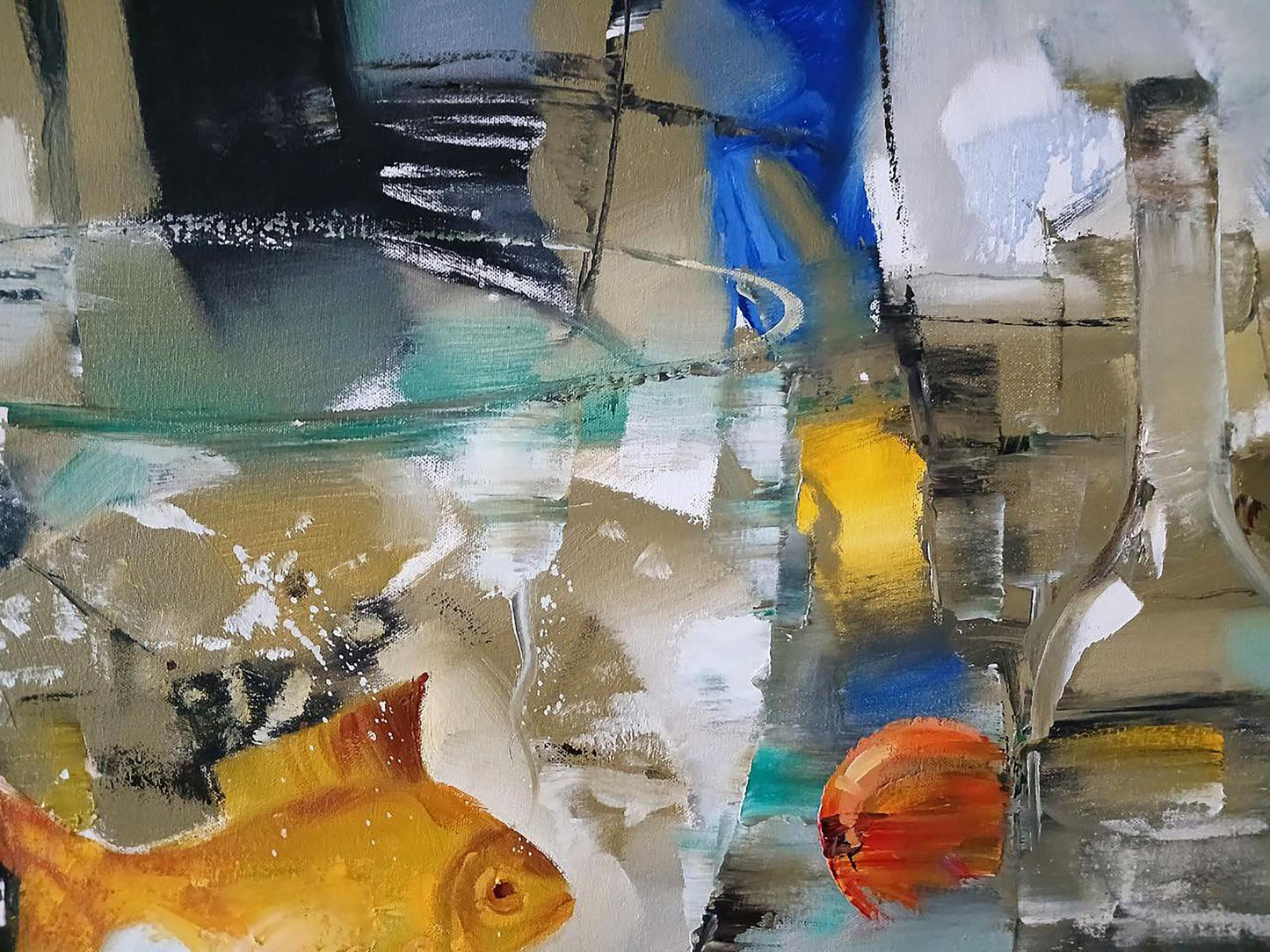 Abstract oil painting Goldfish Anatoly Tarabanov