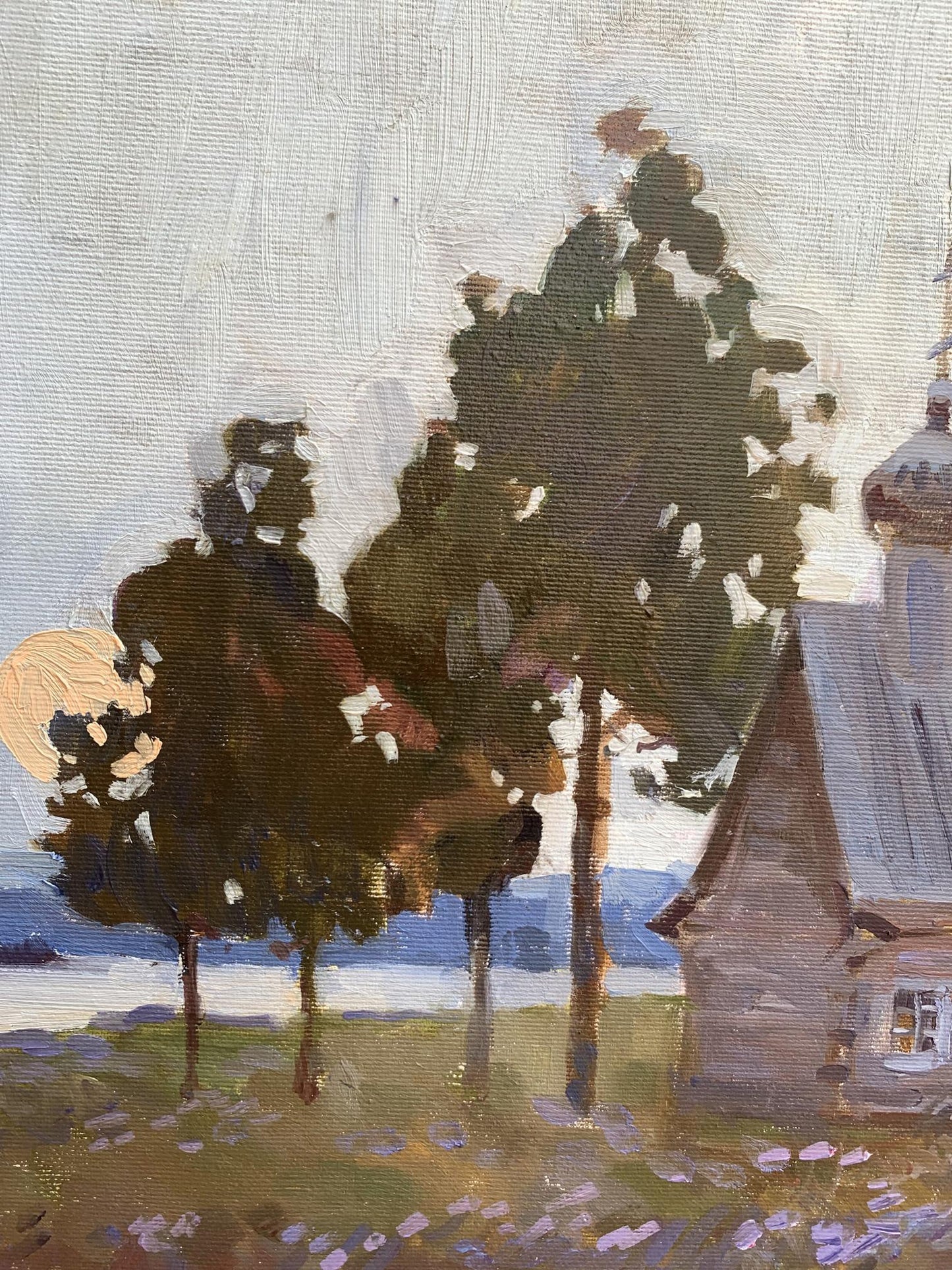 Oil painting Temple Unknown artist