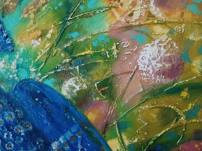 Abstract oil painting Blue Bird Anatoly Tarabanov