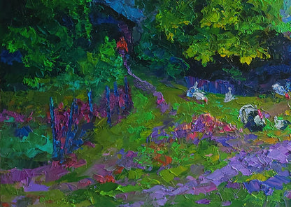 Oil painting Evening and yellow sunset Boris Serdyuk