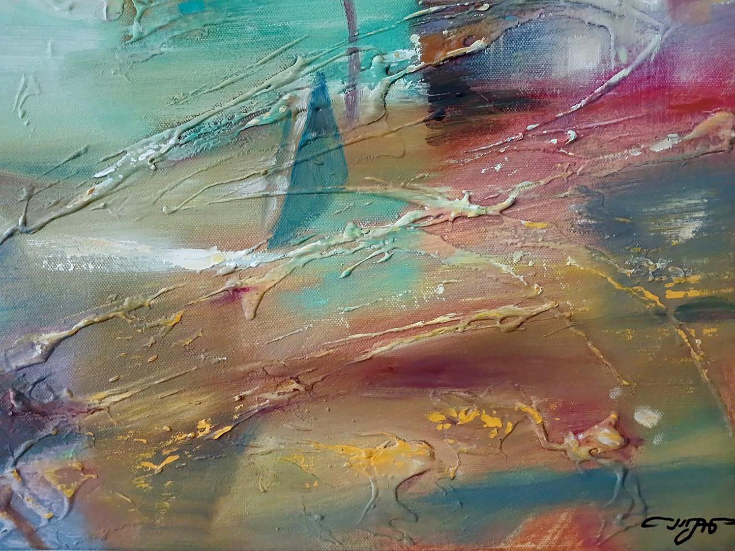 Abstract oil painting Seashore Anatoly Tarabanov