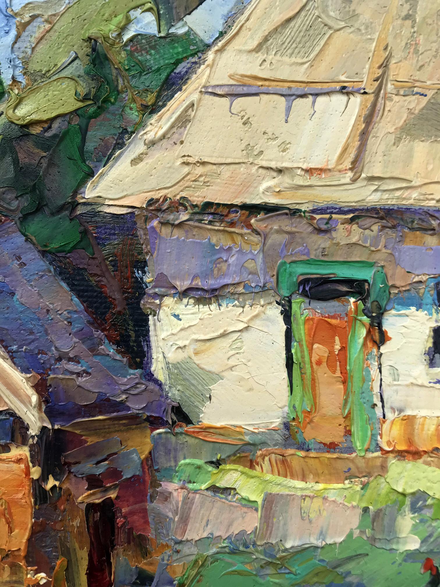 Oil Painting Nature Landscape Village landscape Art 