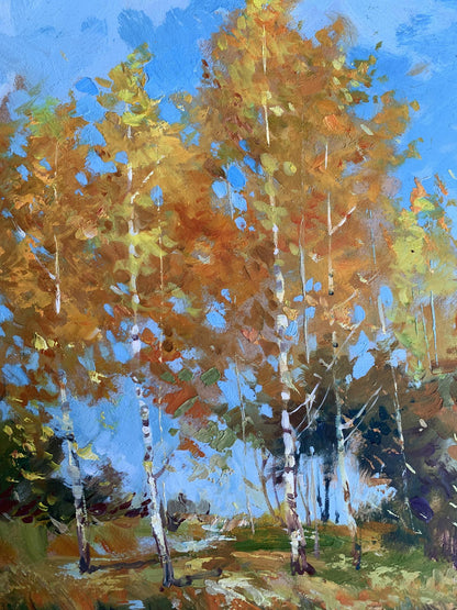 OIl painting Orange forest Yuriy Suprunchuk