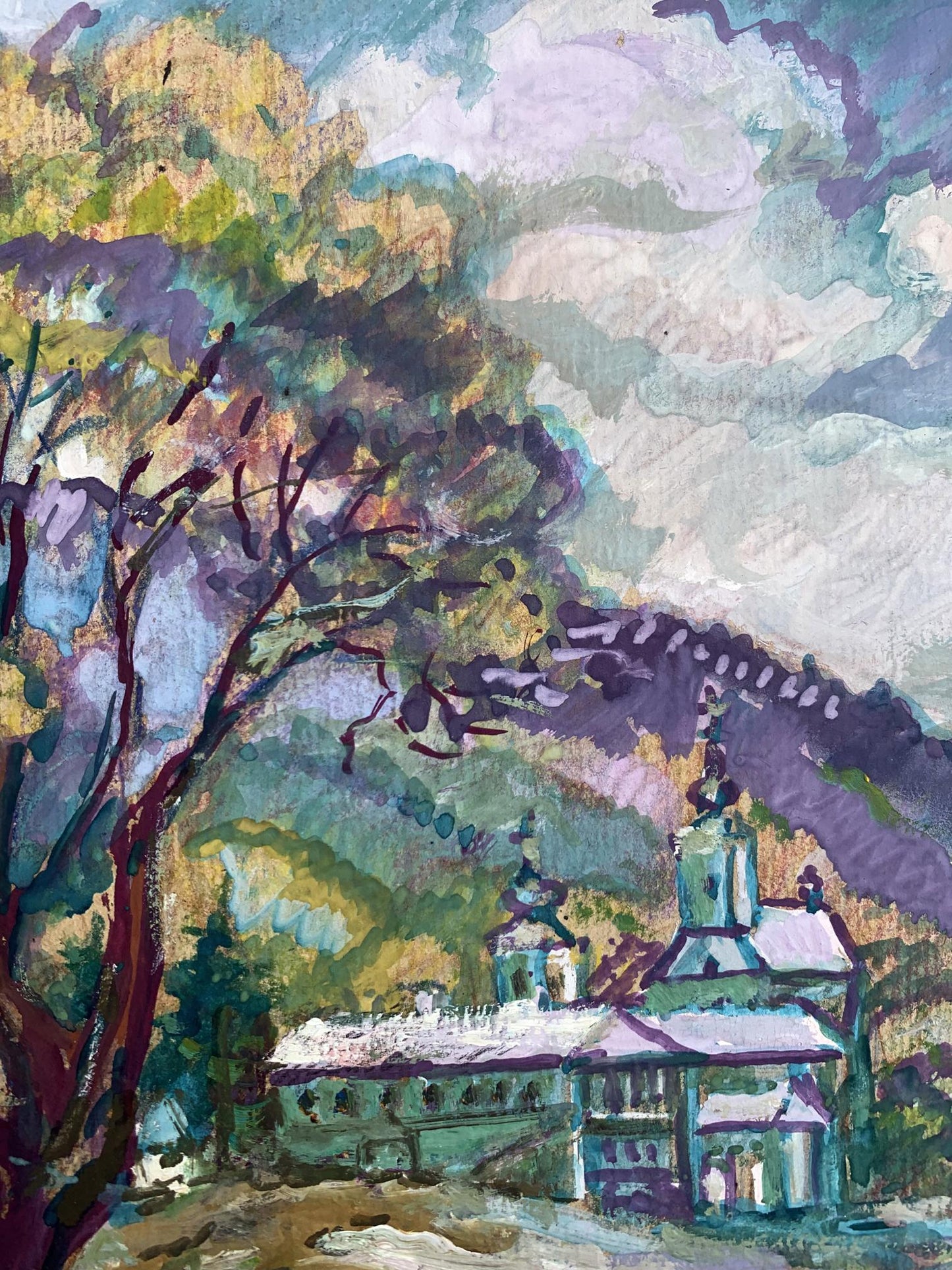 Oil painting Spring near the monastery Nikolay Leshchuk