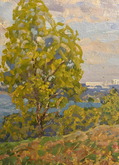 Oil painting City in the distance Georgy Kolosovsky