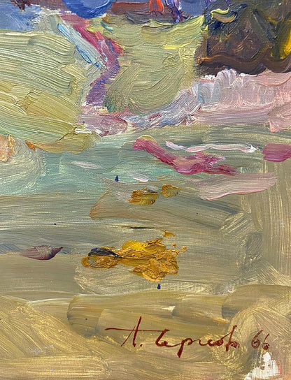 Oil painting On a hill Chernov Leonid Ivanovich