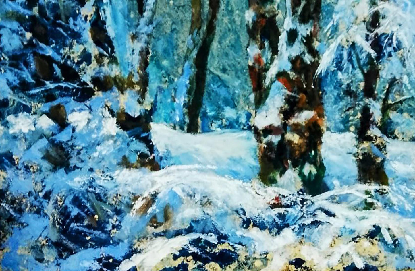 Oil painting The forest was covered with snow Anatolii Duhnevich