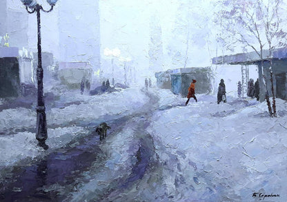 The fog portrayed in oil by Boris Petrovich Serdyuk