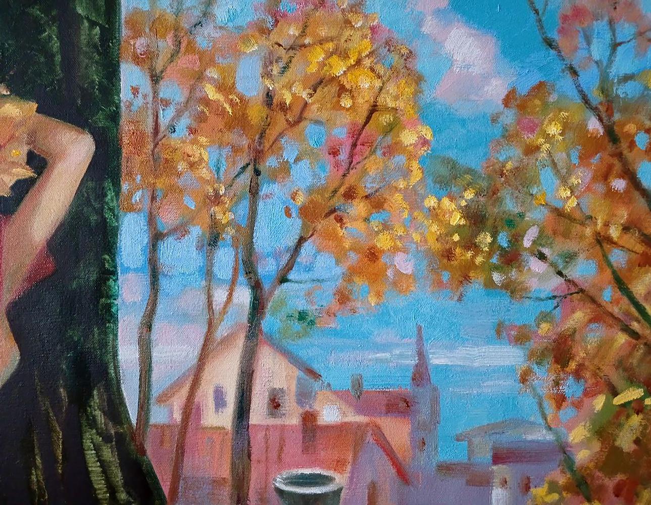 Abstract oil painting Golden autumn Anatoly Tarabanov