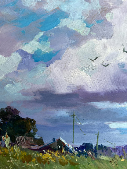 OIl painting In the village field Yuriy Suprunchuk