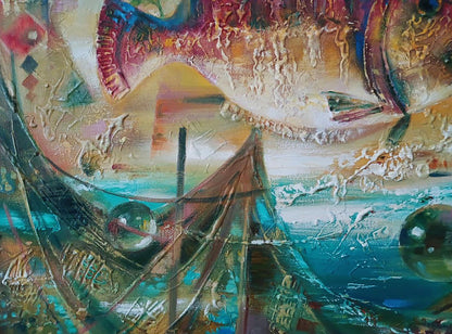 Abstract oil painting Big fish Anatoly Tarabanov