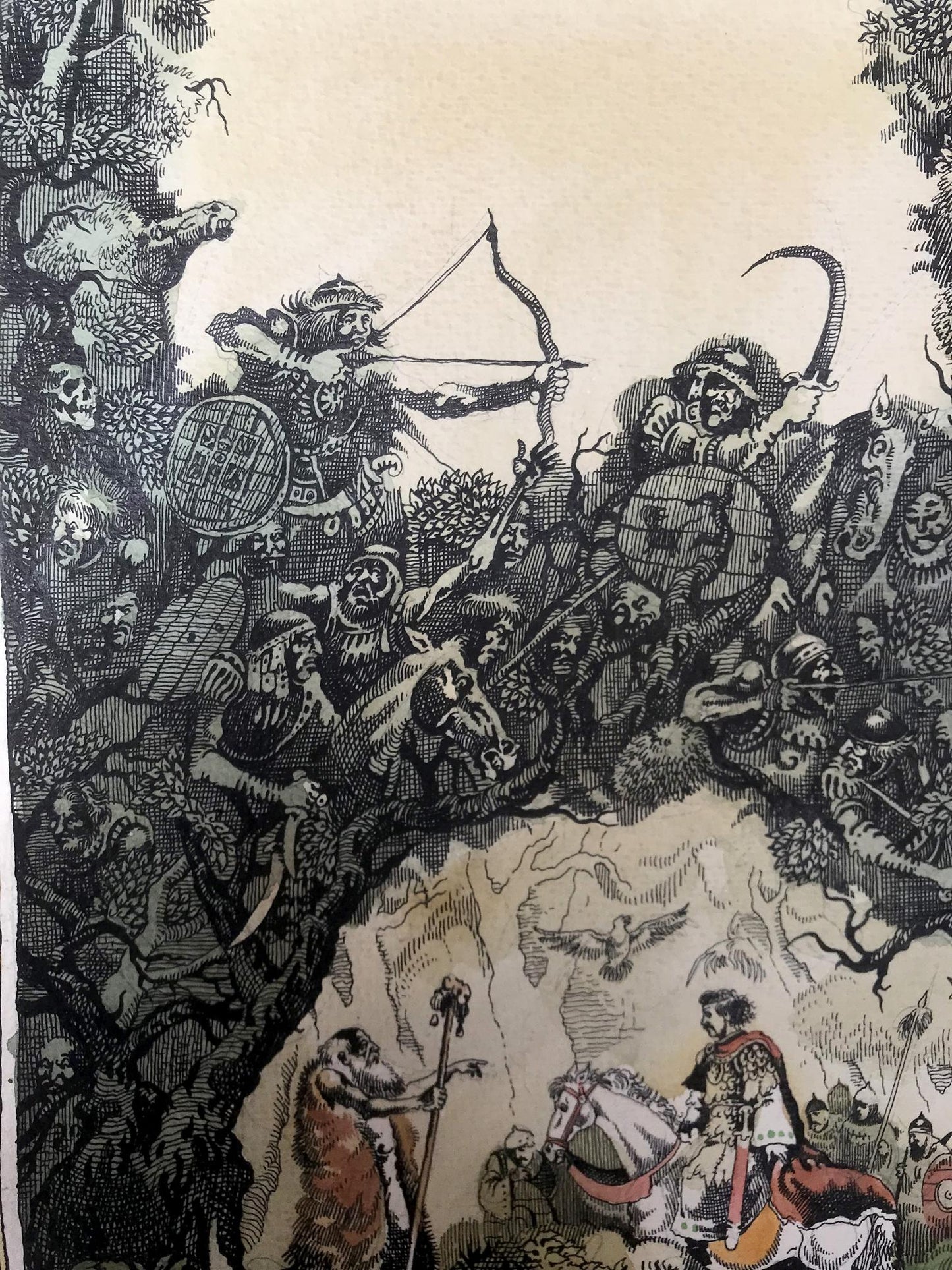 Watercolor painting Meeting with the prophet Alexander Arkadievich Litvinov