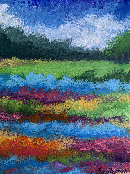 Oil painting Fields of flowers V. Zadorozhnya