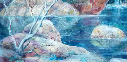 Oil painting Lake in the mountains Anatolii Duhnevich